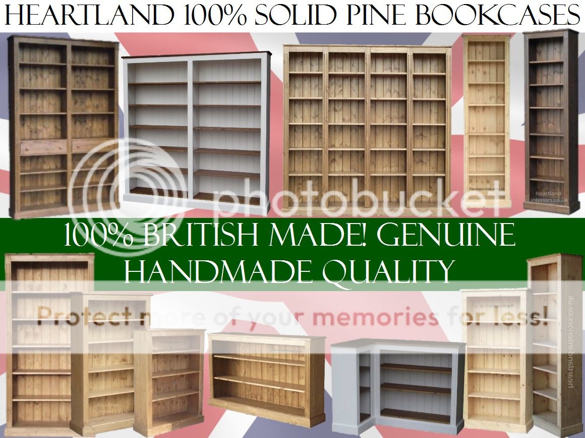 Solid Pine Bookcase, 4ft x 5ft Handcrafted & Waxed Display Shelving